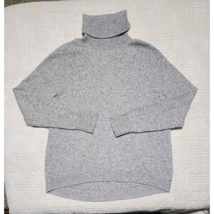 J.Crew Sweater Womens Medium‎ Alpaca Wool Blend Soft Turtleneck Gray